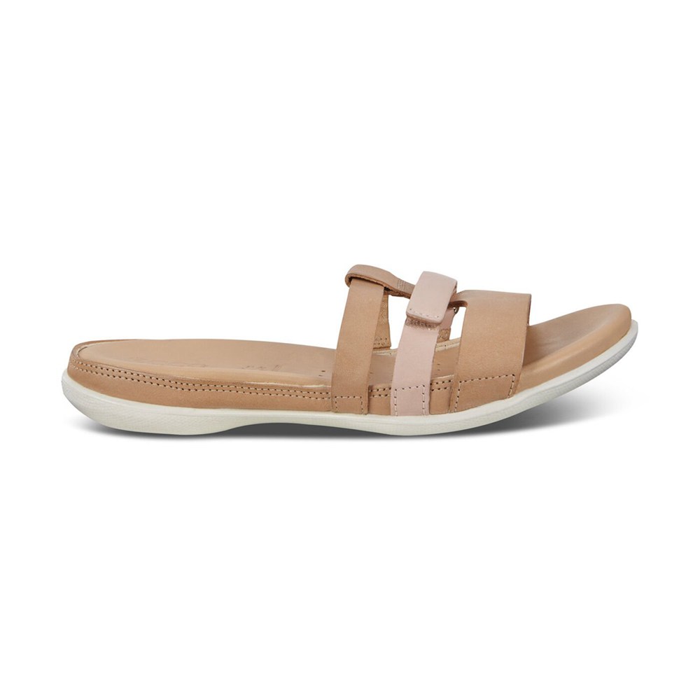 ECCO Womens Slides Khaki - Flash Sandals - UEB-532061